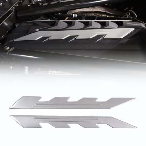 Image of CHEAYAR Engine Bay Panel Cover Compatible with Chevrolet Corvette C8 2020-2023, Engine Shroud Cover Panel Trims, C8 Accessories 2PCS (Engine Compartment Cover-Silver)