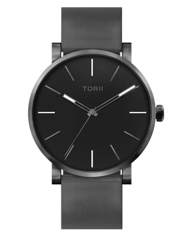 TORII | Herrenuhr A45AL.BA | Farbe GRAU | Durchmesser 45 mm | Minimalistisch Quarzuhren Armbanduhr für Herren und Jungen