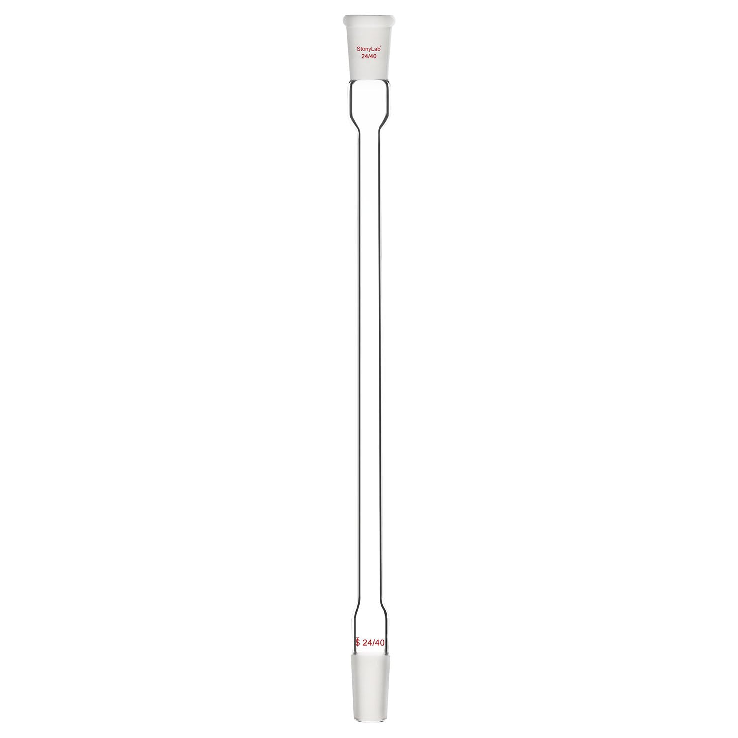 stonylab Tubo de Condensación de Aire, Condensador de Reflujo de Vidrio Borosilicato (24/40), Chaqueta de 300 mm, 16 mm de Diámetro, para Experimento de Destilación