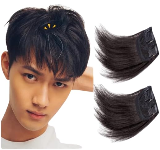 HAIR WALA™ 02 PCS, 5 x 3 Inches Silk Base 2 Clip Men's Hair Topper, Hair Pads, Top Fluffy Hair Clips, Booster Wigs, Matte Silk Hair Clips, Invisible Hair Extensions, Brown Color-image-11