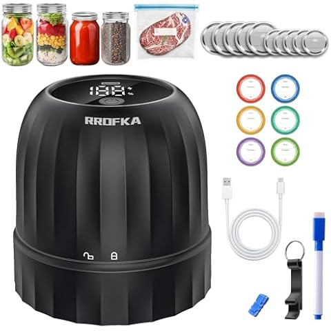 Smart Electric Mason Jar Vacuum Sealer Kit-Automatic-Jar-Vacuum-Sealing-for-Canning Jars,3 Cover