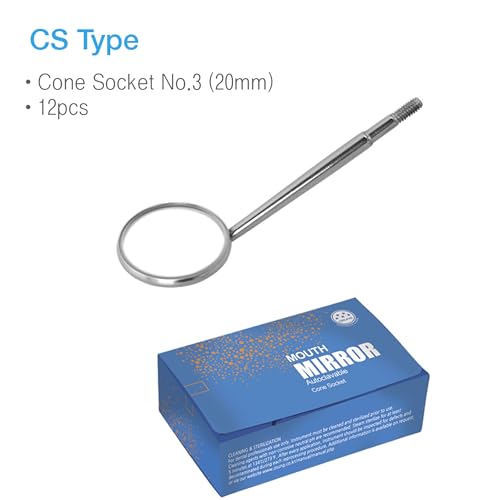Dental Mouth Mirror #3 Cone Socket 12 pcs -DMCS3