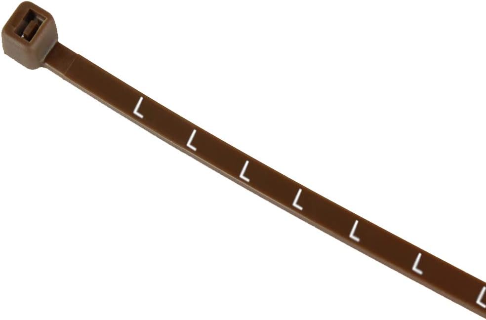 Printed ID Electrical Nylon Cable Ties for Metering Installations Brown L (50 pcs)