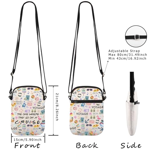WCGXKO Cruise Trip Gift The One Where They Go On A Cruise Zipper Crossbody Bag2