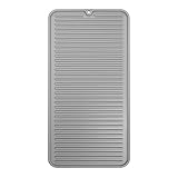 InterDesign Lineo Kitchen Countertop Silicone Sink Drying Mat - Small, Gray