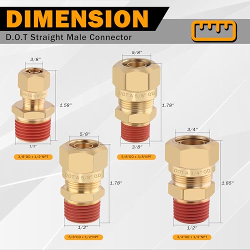 Accesorios de conexión de rosca NPT de 3/8 latón para línea de aire 4