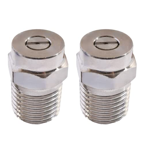 Pressure Washer Threaded Spray Nozzle Tips Universal Replacement for Surface Cleaner 40 Degree Water Broom and Undercarriage 1/4''NPT Male Fitting Screw Type Stainless Steel Orifice 2.5 4000PSI 2Pcs