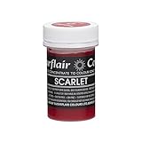 Sugarflair SCARLET RED Pastel Paste Gel Edible Concentrated Food Icing Colouring