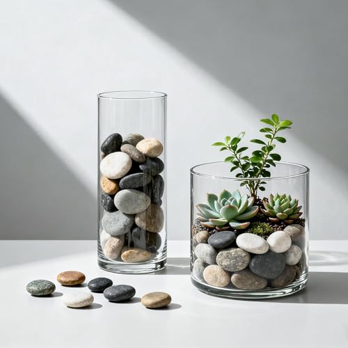 Image of Onlyfire Natural Pebbles Decorative Natural Stones Mixed Aquarium Gravel River Rocks for Landscaping, Vase Filler, Fish Tank, 1.5 inch-2 inch,15LB