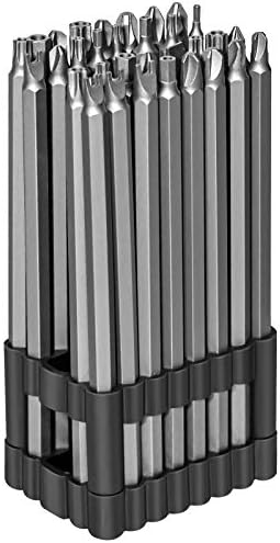 InPower Extra Long Security Power Bit Set. 32 Piece 6 Long Security Screwdriver Bit Set. 1/4 Sh...