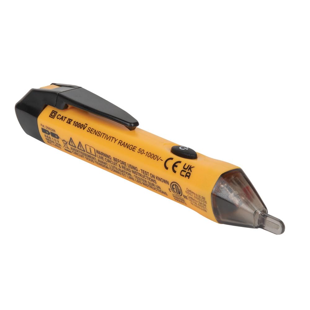 Klein Tools NCVT1P Voltage Tester, Non-Contact Low Voltage Tester Pen, 50V to 1000V AC, Audible and Flashing LED Alarms, Pocket Clip — Amazon image 9