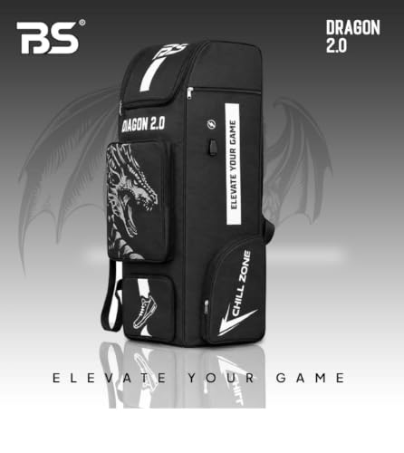 Image of BARKHA BS Dragon 2.0 Duffle Cricket Bag with Wheel and 4 Bat Sleeve and Shoe Compartment (Color May Vary)