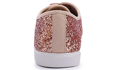 Image of FEVERSOLE Women's Fashion Dress Sneakers Party Bling Casual Flats Embellished Shoes