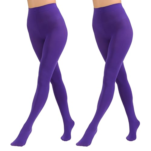 Image of Paralinda 2 Pairs Women's Solid Color Tights 80D, Soft Opaque Microfiber Tights