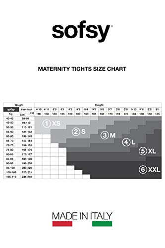 sofsy Women Opaque Maternity Tights - Stretchy Pantyhose for Pregnancy 50 Den [Made in Italy] Black - Medium
