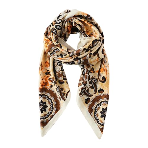 Curve Muse Large Women's Silk Feeling Scarf with Fashion Pattern-2 Pack3