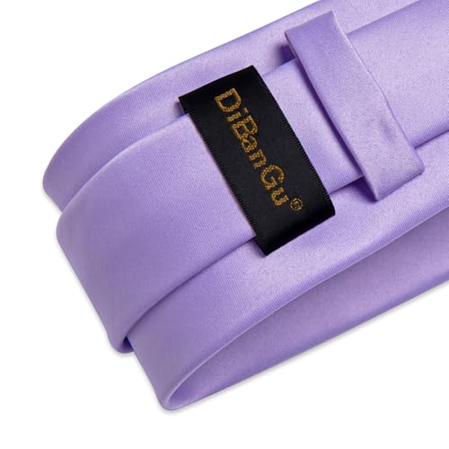 Image of DiBanGu Mens Solid Color Tie and Pocket Square Set Woven Silk Plain Necktie & Handkerchief for Men Wedding Party Formal