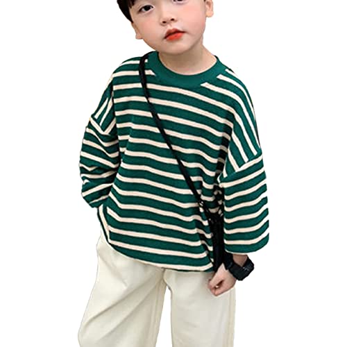 Moletom de Manga Comprida, Solto, Macio, Elegante, Respirável, Casual, Listrado, para Atividades Ao