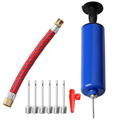 Preisvergleich Produktbild Kuou Ballpumpe mit Nadelventilen und Ventiladapter, für Fußbälle, Basketbälle, Volleybälle und Rugbybälle