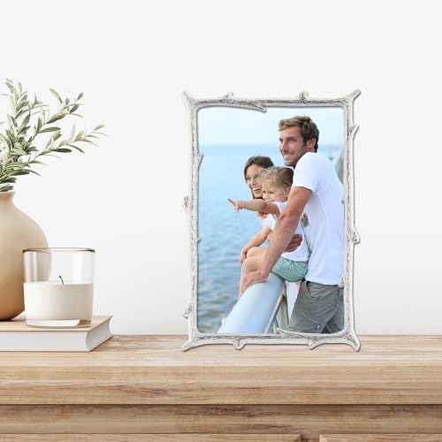Image of Lawrence Frames 712646 4x6 Silver Metal Natural Branch Design Picture Frame