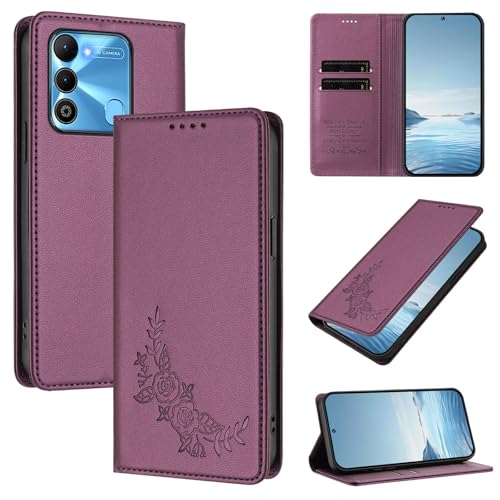 �X�}�z�P�[�X �Ή��@�� for Tecno Spark Go 2022,�Ή��@�� for Tecno Spark 9 4G / 8C 4G �yRFID�u���b�N�z�y�J�[�h�z���_�[�t�����z �}�O�l�b�g�J�� �X�^���h�@�\�t���z�X�}�z�P�[�X Violet