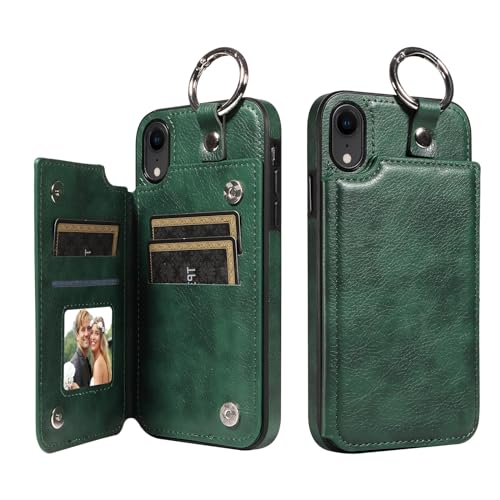 Étui de protection pour téléphone compatible avec iPhone XR antichoc vert