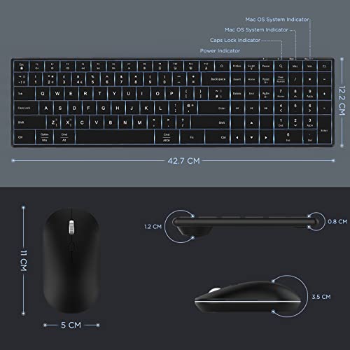 Tastiera e mouse retroilluminati wireless con