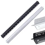 FENGCHUANG 2 Pezzi Scalimetro Righello Trinagolare Ideale, Scalimetro Professionale Triangolare 1:20 1:25 1:50 1:75 1:100 1:125/1:100 1:200 1:250 1:300 1:400 1:500 per Architetti Alunno (Nero/Argento)