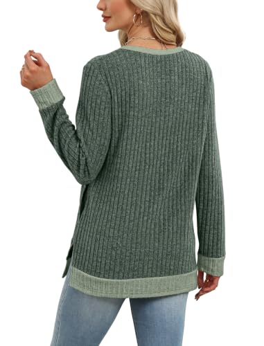 Image of Sampeel Long Sleeve Shirts for Women Tunic Sweaters Fall Fashion Outfits