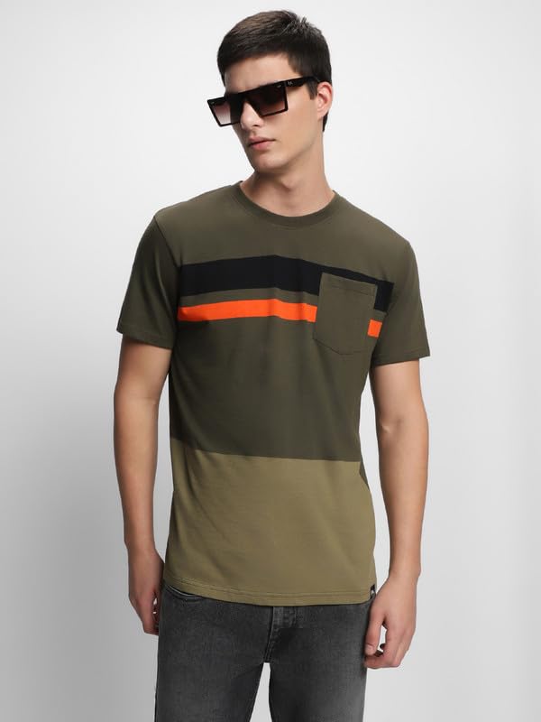 Image of Dennis Lingo Men's Cotton Round Neck Tshirt, Slim Fit Half Sleeves