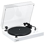 Fluance RT82 Reference High Fidelity Vinyl Turntable Record Player with Ortofon OM10 Cartridge, Speed Control Motor, High Mass MDF Wood Plinth, Vibration Isolation Feet - Piano White