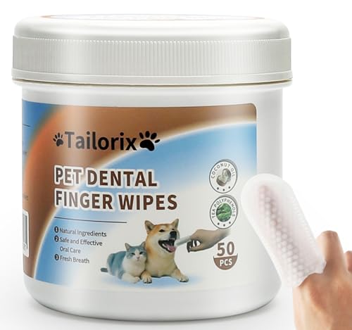 Image of ThinkPet TAILORIX Pet Cleaning Finger Wipes for Dogs & Cats - Hypoallergenic Wipes for Mouth, Ears, Eyes & Paws, Gentle Multi-Area Care for All Ages, Fresh & Easy Grooming at Home or Travel, 50pcs