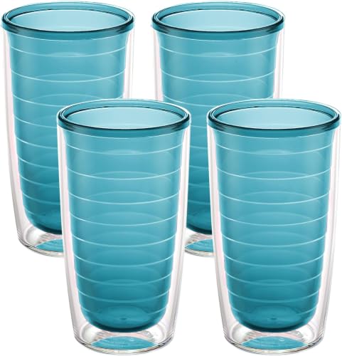 Image of Tervis Clear & Colorful Tabletop Made in USA Double Walled Insulated Tumbler Travel Cup Keeps Drinks Cold & Hot, Blue Moon, 16oz - (Pack of 48)