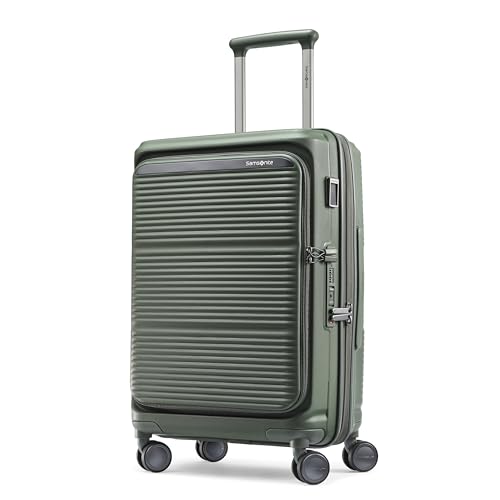 Image of Samsonite Paralux Carry-On Luggage - Innovative Design - Quick Access Front Pocket - Dual Suspension Wheel Technology - TSA Lock - Expandable - Includes Removable Packing Cubes - Olive
