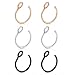 JFORYOU 20G 8mm 6 Stück Mix Farbe Fake Nasenpiercing Hoop Fake Nasen Ring Fake Ohr Helix Cartilage Ring