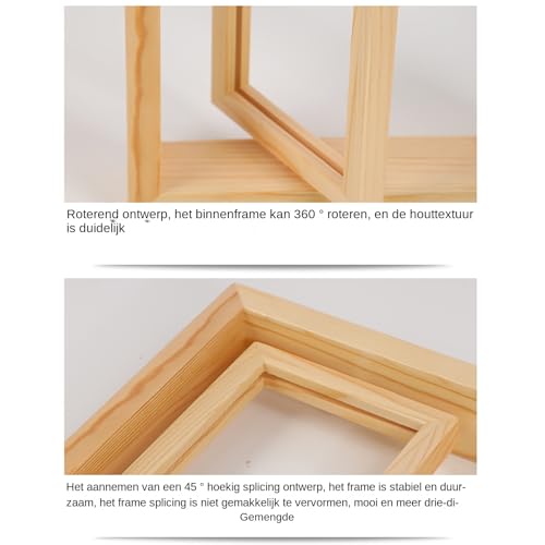 Cadre Photo DIY en Bois avec Crochet de Rangement Rotatif 360 - 7