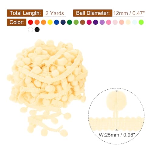 Pompon ruban 12mm pour customiser vos rideaux et coussins