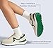 LUCKY STEP Women's Retro Fashion Casual Sneakers Platform Classic Trendy Trainning Anti-Slip Tennis Travel Walking Shoes(Beige/Green,7)