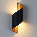 Chrasy LED Wall Lights 10W Indoor Outdoor Lamp 3000K Warm White Aluminium LED Sconce IP65 Waterproof Up and Down Wall Wash Lights for Living Room, Bedroom, Hallway, Porch, Garden, Patio (Black)
