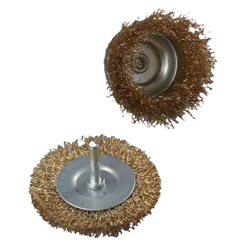 Image of 9Pcs Wire Brush Wheel Cup Brush Set,Wire Wheel Brush Set with 1 /4-Inch Shank,Coated Wire Drill Brush Set for Iron Rust Removal, Corrosion and Scrub Surfaces