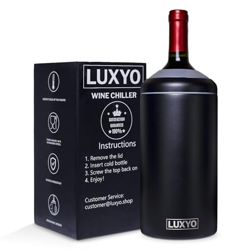LUXYO Wine Bottle Chiller – Portable Insulated...