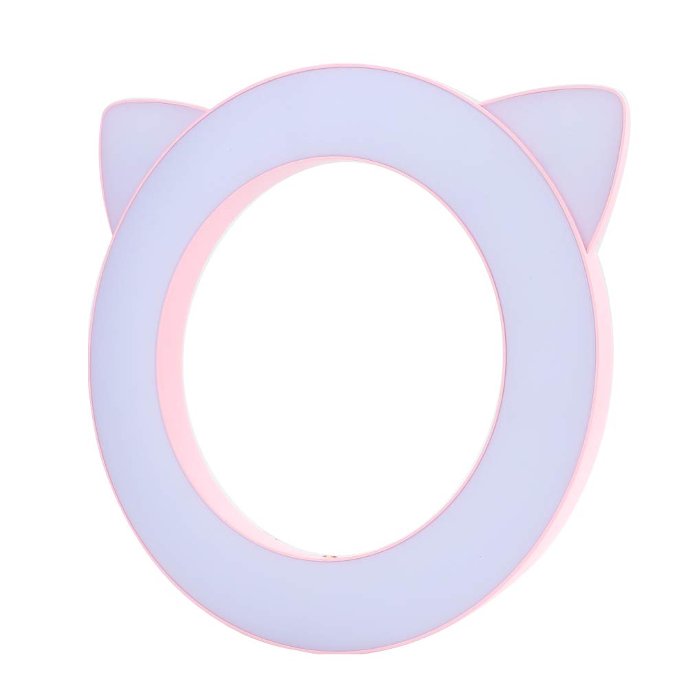 Studio Makeup Selfie Anello luminoso a LED, Luce di riempimento professionale con supporto per clip per telefono, Luminosità regolabile 3200K - 6500K per fotografia, video, (Gatto Rosa)