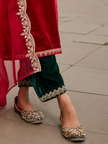 Image of INDO ERA Womens Straight Kurta & Pant With Dupatta Set