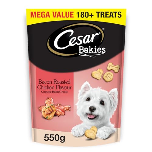 CESAR BAKIES Dog Treats, For Small Breed Adult Dogs, Bacon Roasted Chicken Flavour, Crunchy Texture, Fun Shapes, 550g Resealable Pouch image 4