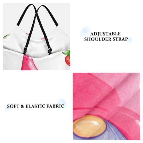 Valentine Gnome Toddler Swimsuit Girl One Piece, Quick Dry Crossback Little Girls Bathing Suit for Beach 3T3