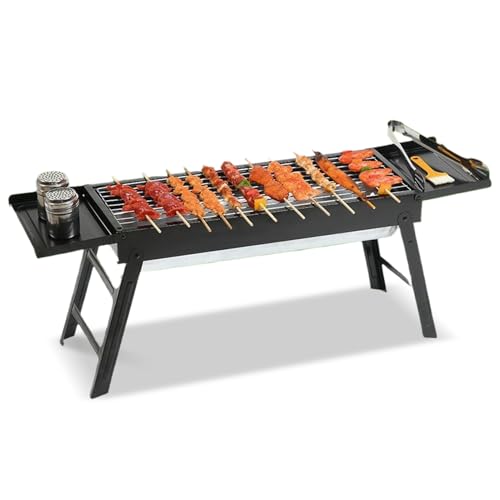 Klappbarer Holzkohlegrill | BBQ Grill Mit Kohle | Robustes BBQ Grillgerät Für Picknick Camping Garten Rucksackreisen