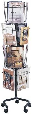 Amazon.com: Wire Display Rack for Books or DVDs, 24-Pocket Floor ...