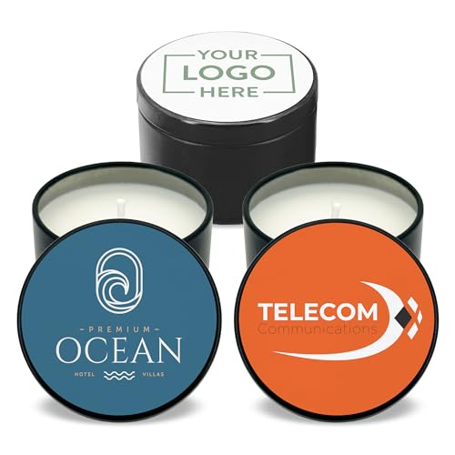 Best Day Ever Spot Custom Candles, Personalized Candles - 10 Quantity - $2.95 Each - Bulk Candles Promotional Product/Bulk with Your Logo/Customized (Set of 10) (Black Tin), 9512000-CORP