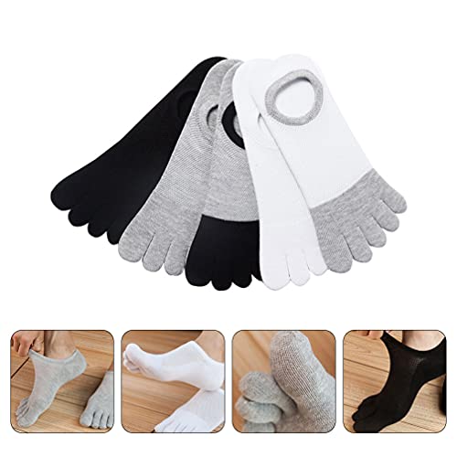 5 Pairs Mesh Five Toe Socks Women Men Loafer Sneakers Socks Mens Breathable Socks Colored Socks Mens Loafer Socks Five Finger Toe Socks Man Socks Men s Cotton Socks Sports Men's3