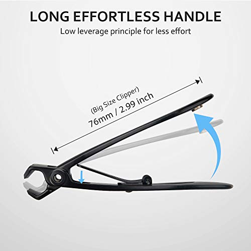 Nail Clippers with File for Thick Nails, Terresa Wide Jaw Big Toenail Clippers Fingernail Clippers, 3 Pcs Stainless Steel Nail Cutter for Men, Seniors,Women (Black)